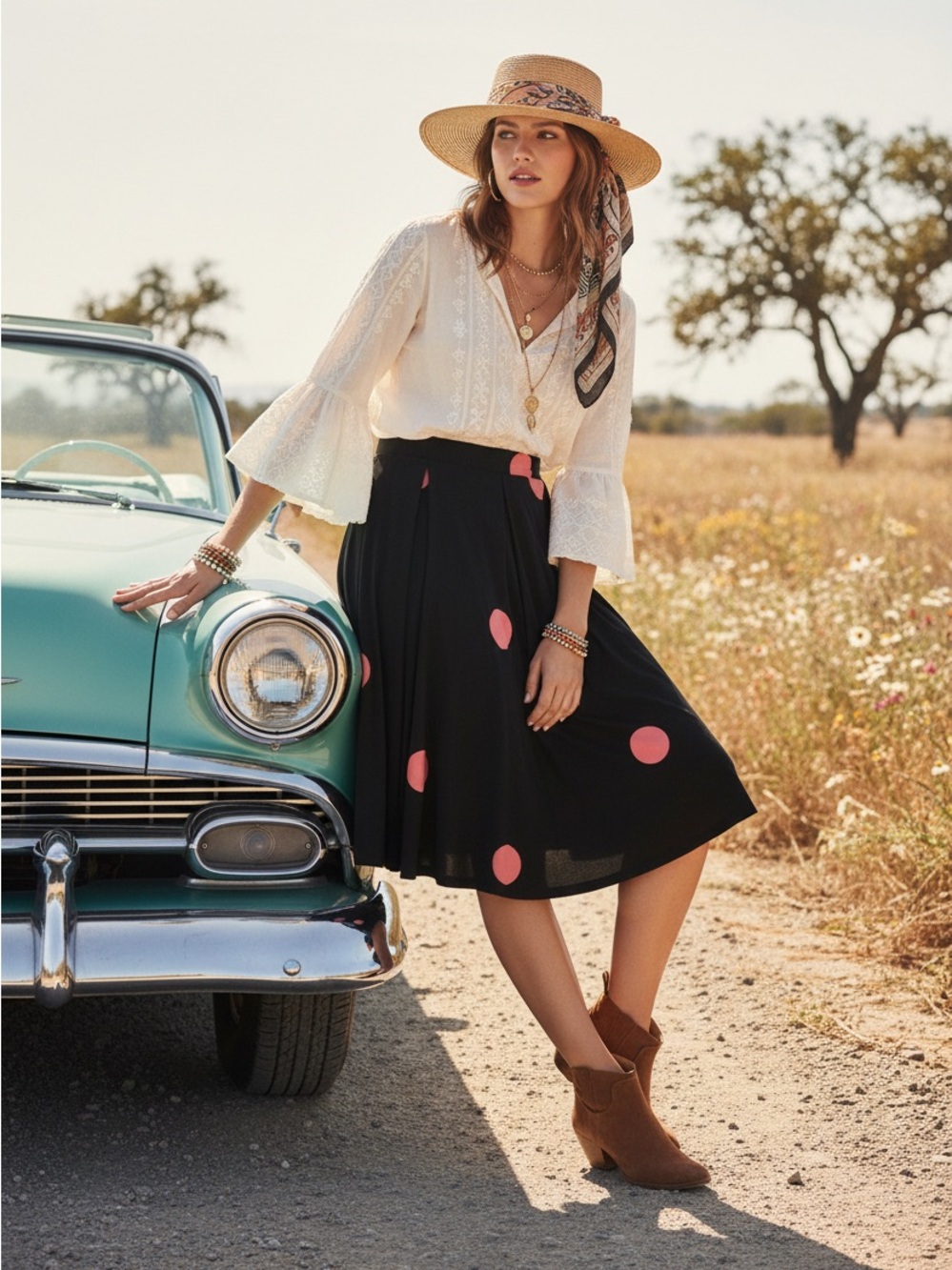 LuLaRoe Madison • Black Midi Skirt with Pink Polka Dots • Rare • Vintage • USA